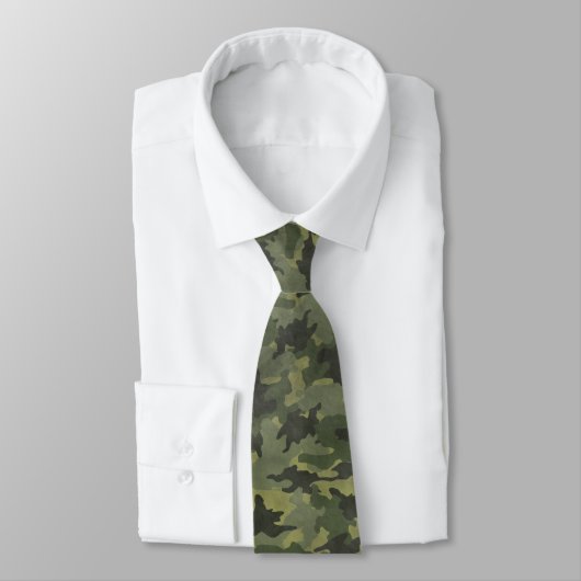 Grunge Green Camouflage Military Camouflage Mens K Krawatte (Gebunden)