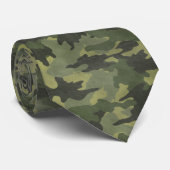 Grunge Green Camouflage Military Camouflage Mens K Krawatte (Gerollt)