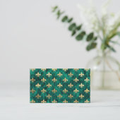 Grunge Green Velvet Lilie Mardi Gras Begleitkarte (Stehend Vorderseite)
