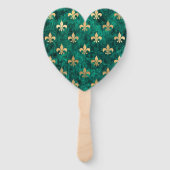 Grunge Green Velvet Lilie Mardi Gras Fächer (Rückseite)
