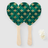 Grunge Green Velvet Lilie Mardi Gras Fächer (Vorne und Hinten)