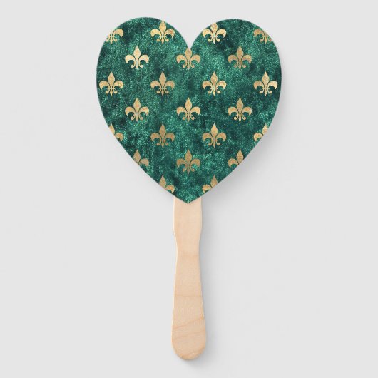 Grunge Green Velvet Lilie Mardi Gras Fächer (Vorderseite)