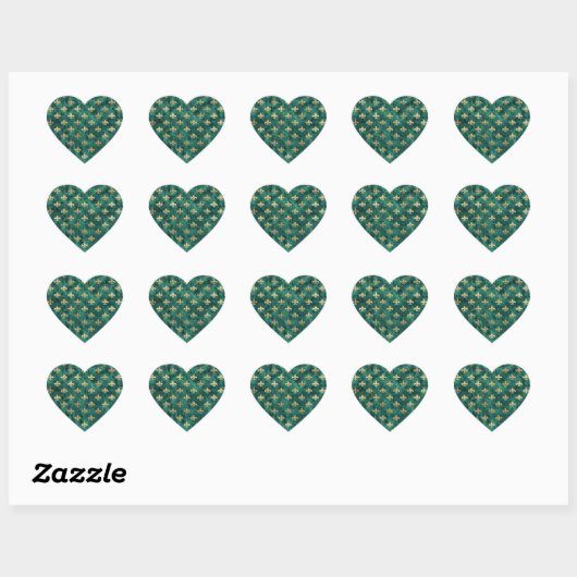Grunge Green Velvet Lilie Mardi Gras Herz-Aufkleber (Blatt)
