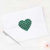 Grunge Green Velvet Lilie Mardi Gras Herz-Aufkleber (Umschlag)
