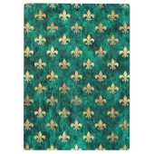 Grunge Green Velvet Lilie Mardi Gras Klemmbrett (Rückseite)