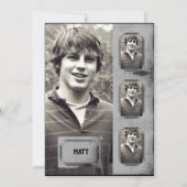 Grunge-GrenzFoto-Platten-Abschluss-Mitteilung Einladung (Vorderseite)