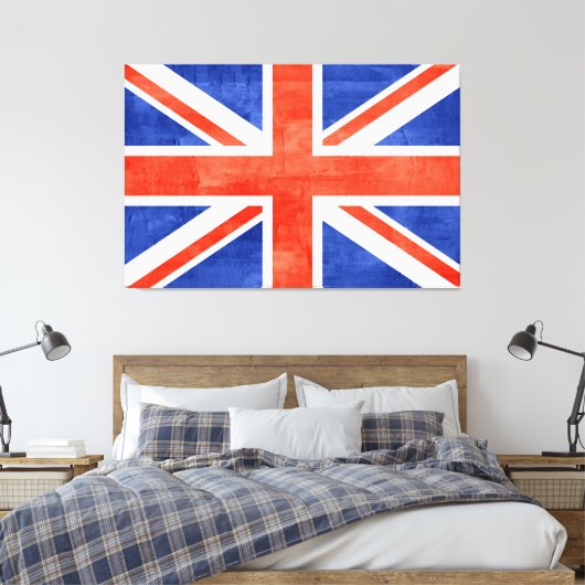 Grunge Großbritannien Flag Canvas Print Leinwanddruck (Insitu (Schlafzimmer))