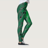 Grunge grüne Musiknote Leggings (Rechts)
