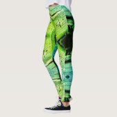 Grunge Grüne Textur mit architektonischen Elemente Leggings (Links)