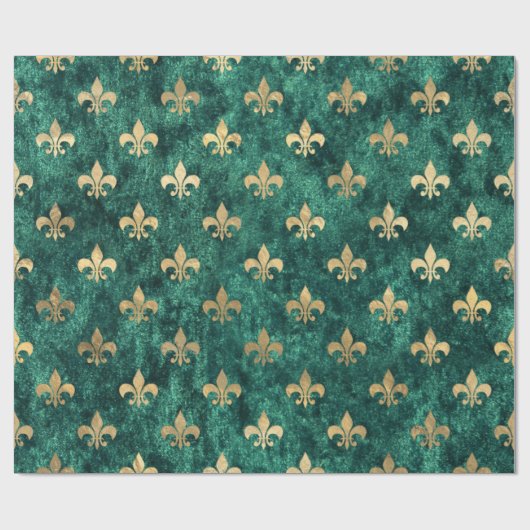 Grunge Grüne Velvet Lilie Mardi Gras Geschenkpapier (Flach)