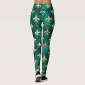 Grunge Grüne Velvet Lilie Mardi Gras Leggings (Rückseite)
