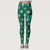 Grunge Grüne Velvet Lilie Mardi Gras Leggings (Vorderseite)