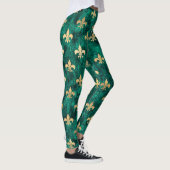 Grunge Grüne Velvet Lilie Mardi Gras Leggings (Rechts)