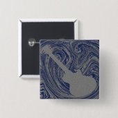 Grunge Guitar Button, Royal Blue Button (Vorne & Hinten)