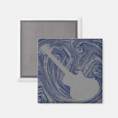 Grunge Guitar Magnet, Royal Blue Magnet (Vorderseite/Rückseite)