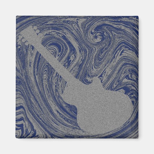 Grunge Guitar Magnet, Royal Blue Magnet (Vorne)