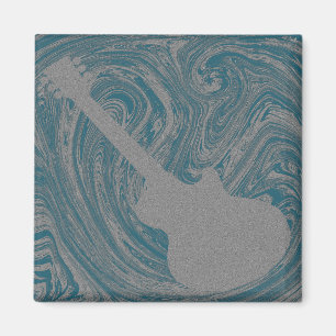 Grunge Guitar Magnet, Türkis Magnet