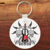Grunge Guitar und Skull Schlüsselanhänger (Vorderseite)