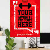 Grunge Gym Lifestyle Zitat personalisiertes Logo h Poster (Heimbüro)