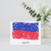 Grunge Haiti Flag Postkarte (Stehend Vorderseite)