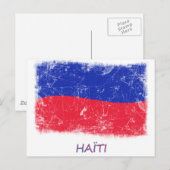 Grunge Haiti Flag Postkarte (Vorne/Hinten)