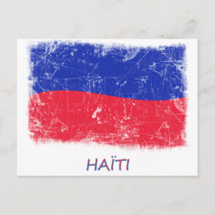 Grunge Haiti Flag Postkarte