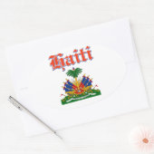 Grunge Haiti Wappen Designs Ovaler Aufkleber (Umschlag)