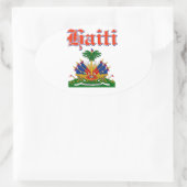 Grunge Haiti Wappen Designs Ovaler Aufkleber (Tasche)