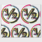 Grunge Half Symbol Wrapping Paper Geschenkpapier (Flach)