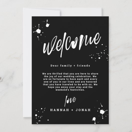 Grunge Halloween Hochzeitsprogramm Begrüßungskarte Einladung (Vorderseite)