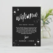 Grunge Halloween Hochzeitsprogramm Begrüßungskarte Einladung (Stehend Vorderseite)