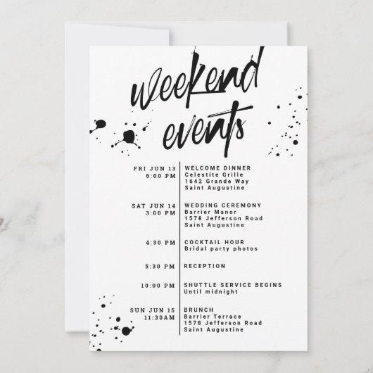 Grunge Halloween Hochzeitsprogramm Begrüßungskarte Einladung (Rückseite)