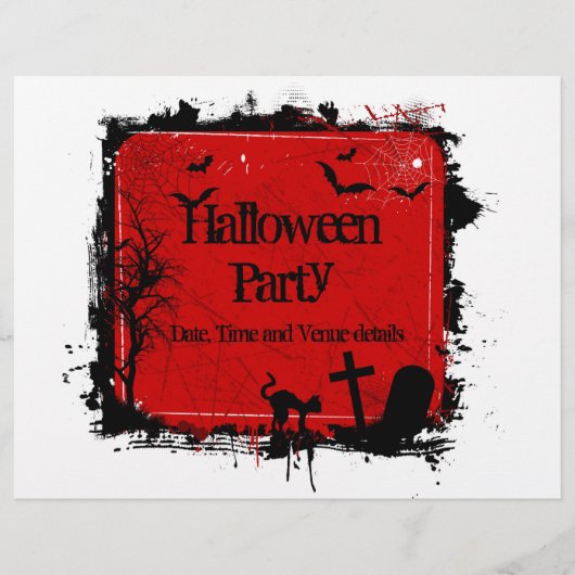 Grunge-Halloween-Partyflyer Flyer (Vorne)