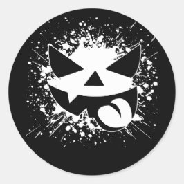 Grunge Halloween Pumpkin Face Sticker