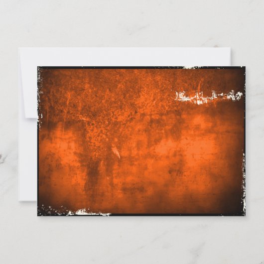 Grunge Halloween Spinnennetze, Raven & Skull Einladung (Rückseite)