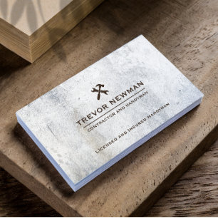 Grunge Handyman Carpenter Tools Beton Visitenkarte