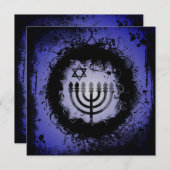 Grunge Hanukkah Einladung (Vorne/Hinten)