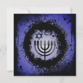 Grunge Hanukkah Einladung (Vorderseite)