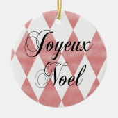 Grunge Harlequin Joyeux Weihnachten Keramik Ornament (Vorne)