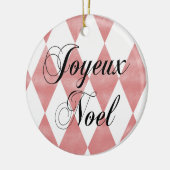 Grunge Harlequin Joyeux Weihnachten Keramik Ornament (Links)