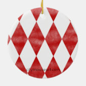 Grunge Harlequin Joyeux Weihnachten Keramik Ornament (Hinten)