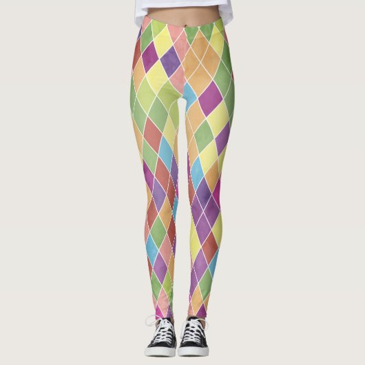 Grunge Harlequin Pattern Leggings (Vorderseite)
