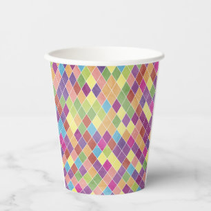 Grunge Harlequin Pattern Pappbecher