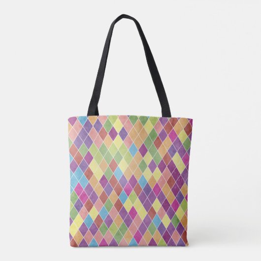 Grunge Harlequin Pattern Tasche (Rückseite)