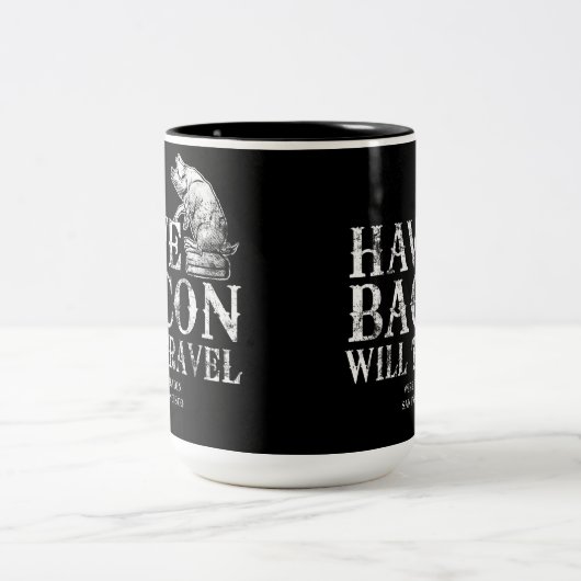 Grunge Have Bacon Will Travel Zweifarbige Tasse (Mittel)