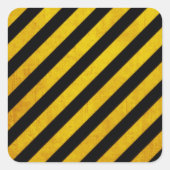 Grunge-Hazard-Streifen Quadratischer Aufkleber (Vorderseite)