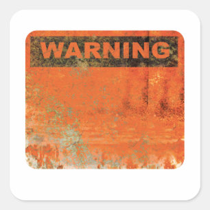 Grunge Hazard-Warnzeichen Quadratischer Aufkleber