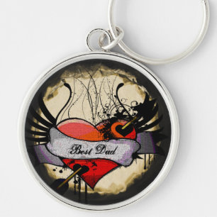 Grunge Heart Best Vater Schlüsselanhänger