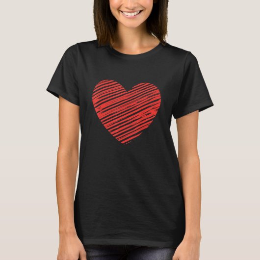 Grunge Heart Valentinstag Niedlich Ästhetik T-Shirt (Vorderseite)