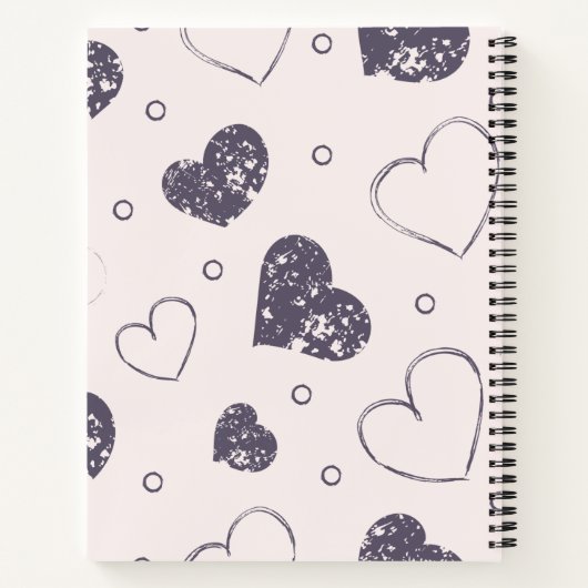 Grunge Hearts Spiral Notebooks Notizblock (Rückseite)